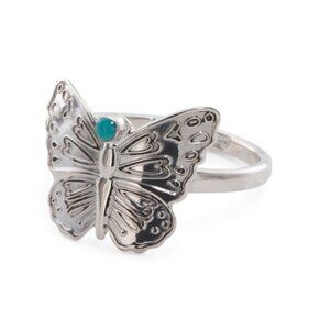 SEED & SAGE Mexico Sterling Silver Turquoise Butterfly Ring